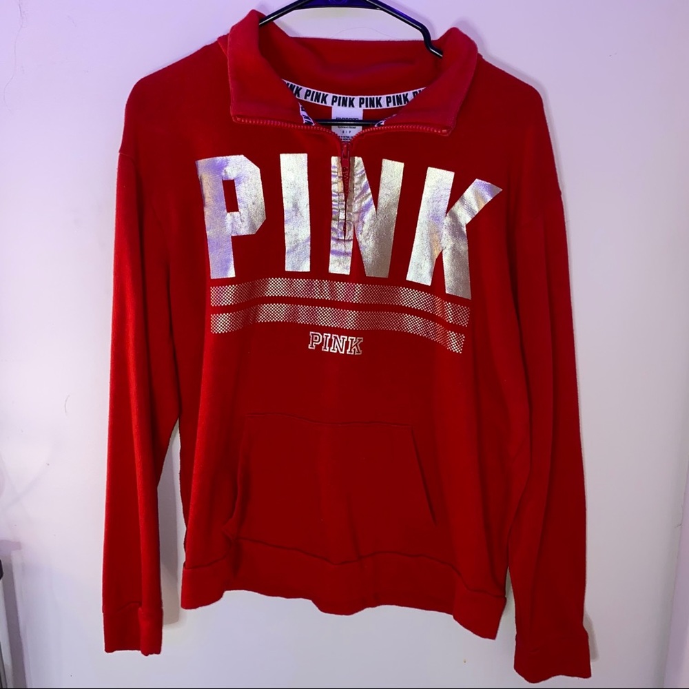 Red Pink Quarter Zip | Pink